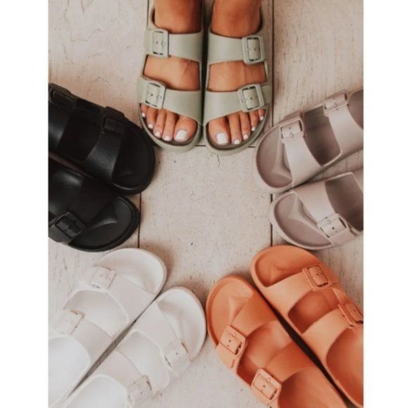 !! NEW !! Lightweight Double Buckle Sandals – Coral - Picture 3 of 9